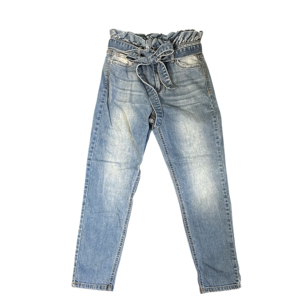 Cello Paperbag Waist Jeans Size 3 | High Rise Belted Mom Jeans - Picture 2 of 7
